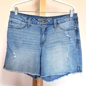 Seven7 Light Blue Distressed Jean Shorts Size 8